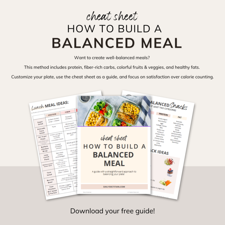 How to Build a Balanced Plate – Free Cheat Sheet!