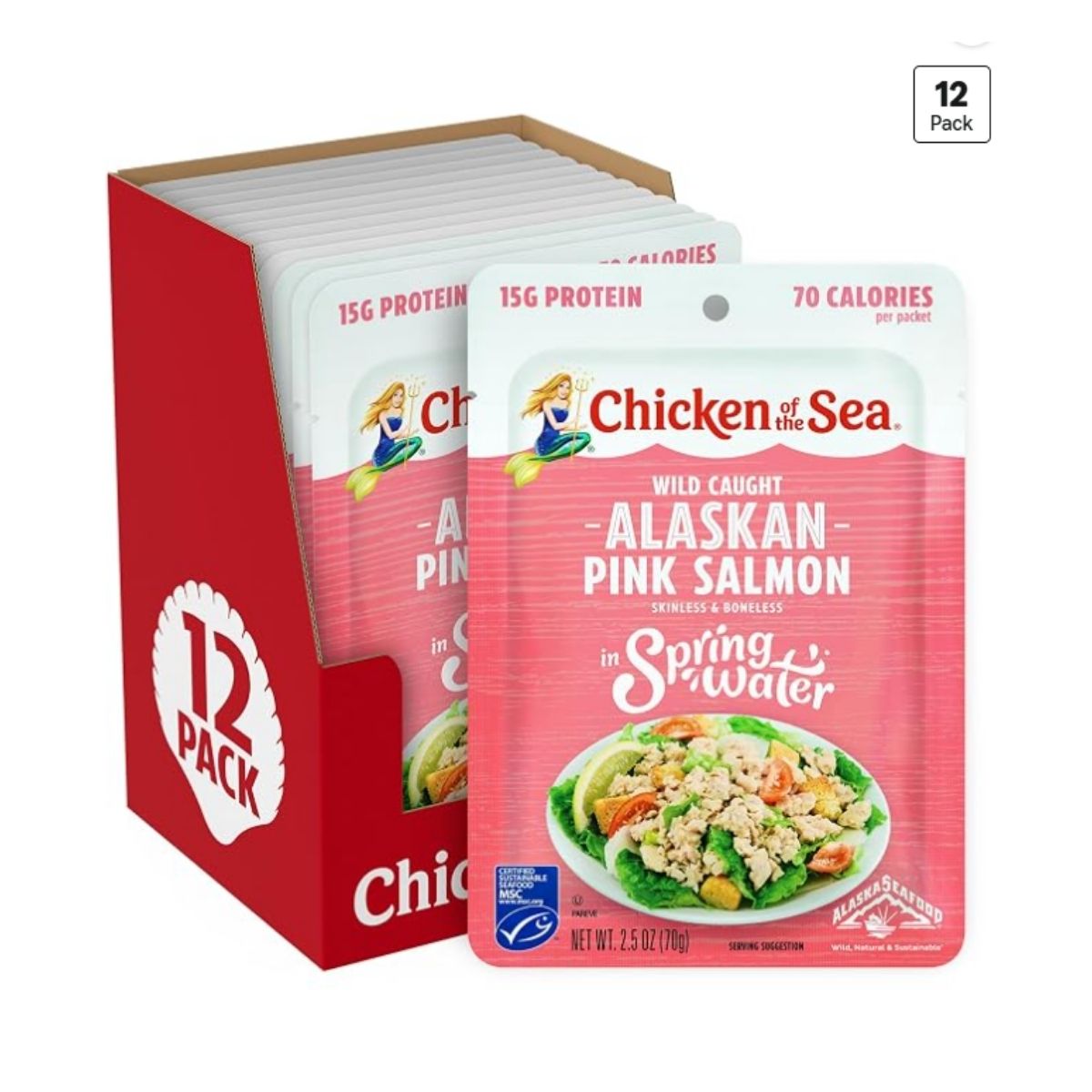 Shelf-stable salmon packet served with whole-grain crackers for a quick protein-rich lunch